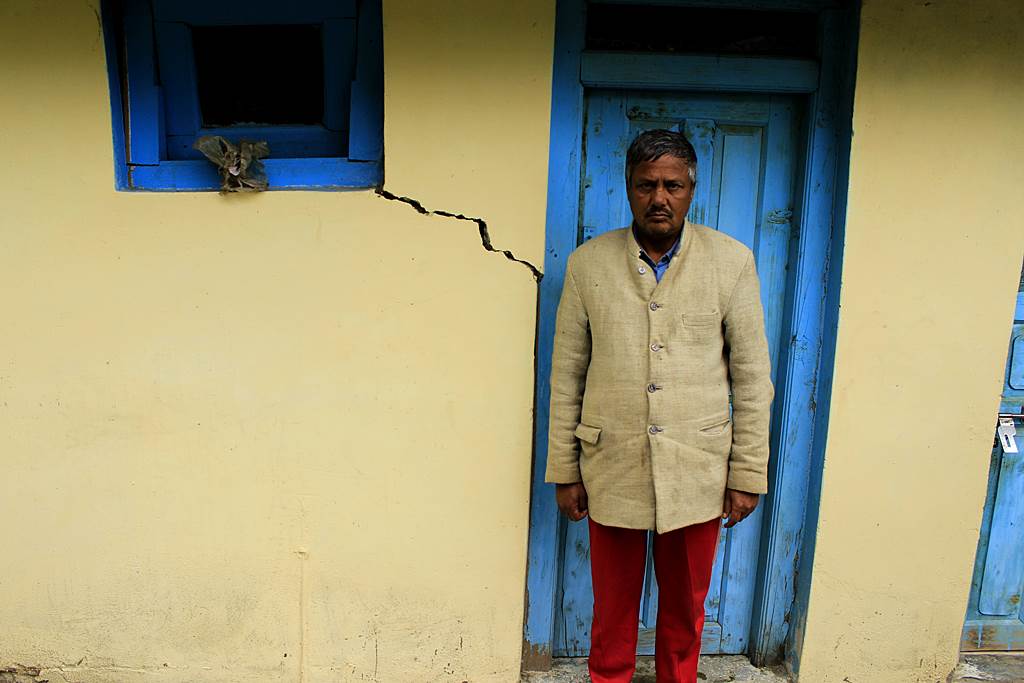 21.	Jyoti Prakash’s house in Yulla village suffered from cracks because of the tunnel construction of Karcham Wangtoo HEP.