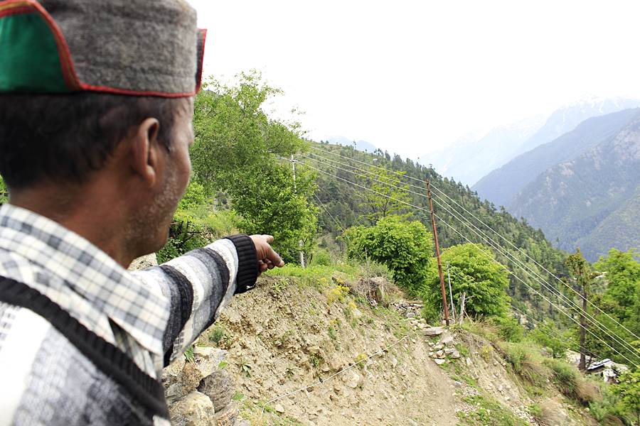 Land slide at Meeru village activated last year and the main path of the village disturbed.