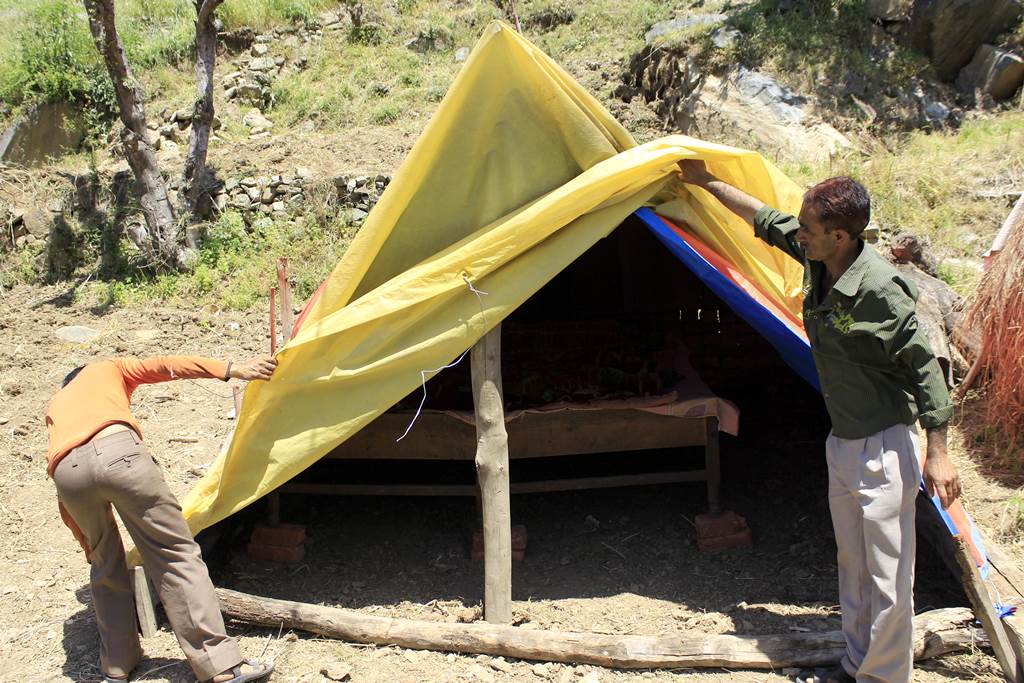9.	People of Dhalanjan village are now residing in temporary shelters.