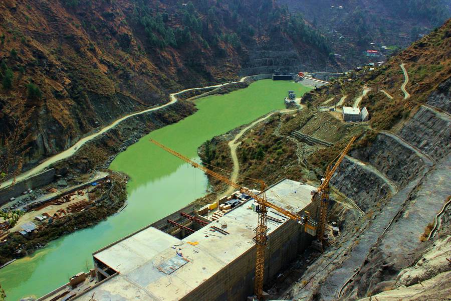 The power house of the under construction 800 MW Parbati-II Hydro Power Project. This ambitious project planes to bring the water of Parbati river from Pulga village 35 kms away.                                                                                                                                         Pic Date : 24/02/2014