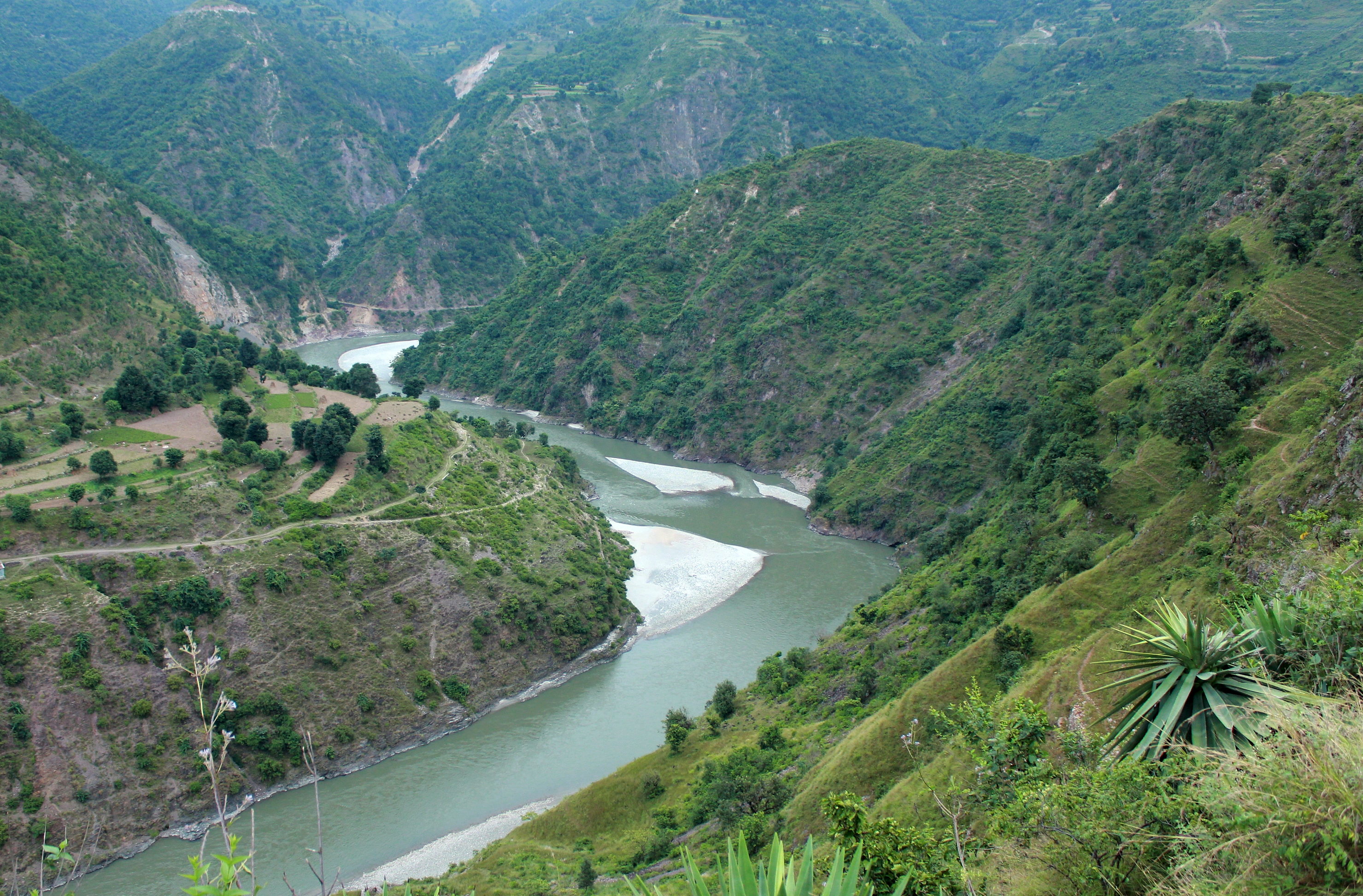 The dam site for 660 MW Kishau hydropower project proposed on River Tons, the largest tributary of the Yamuna bordering both Uttarakhand and Himachal Pradesh. The Kishau dam is being envisaged as the second highest dam after Tehri in India.                                                                                                                                                    Pic Date : 12/10/2013